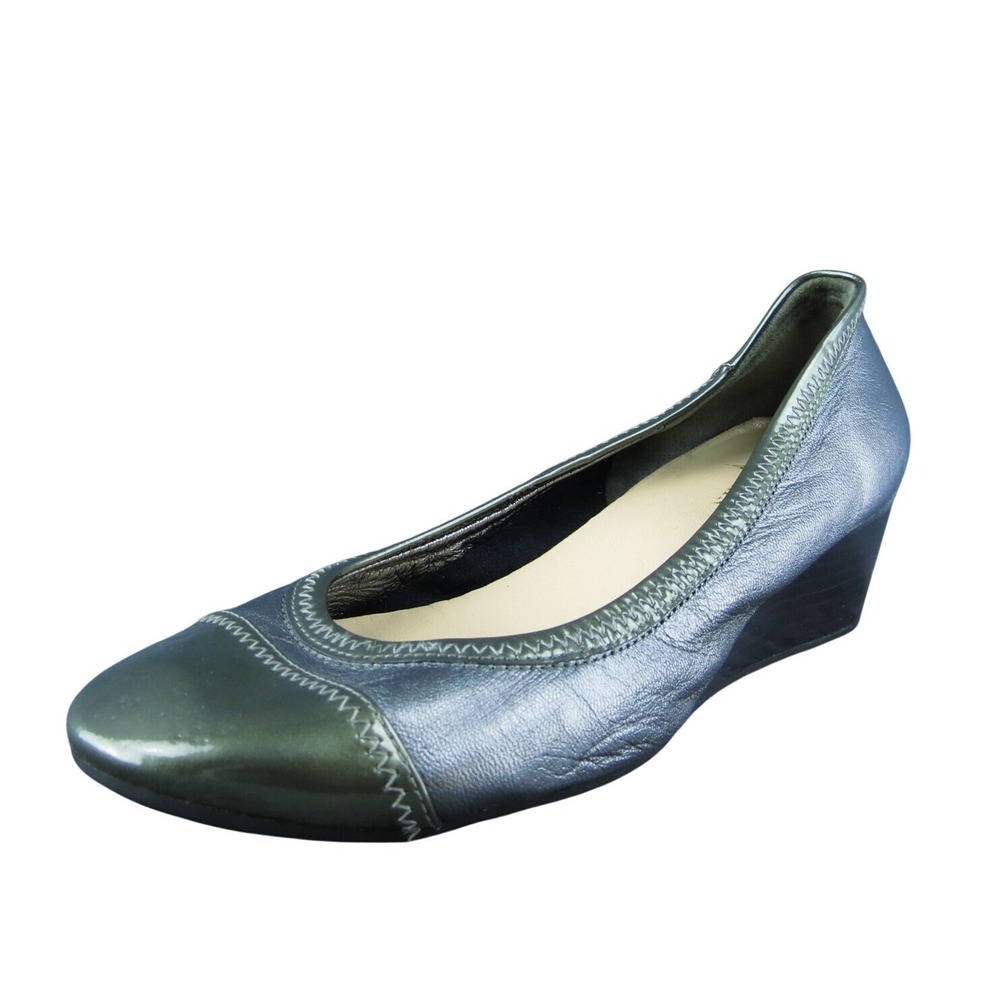 Cole Haan ‎ Women Pump Heel Shoes Silver Leather Size 5.5 Medium